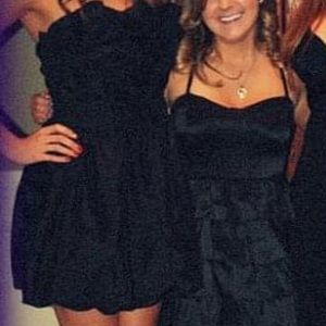 Ya Los Angeles Strapless Ruffle Formal Black Dress